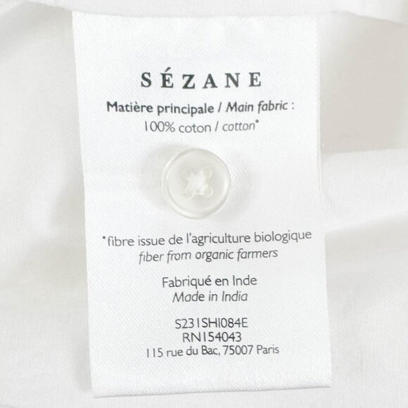 Sézane Kimono Style Tie Waist White Blouse - Picture 9 of 9